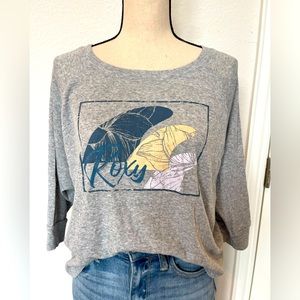 Roxy Grey Ribbed Tshirt size L